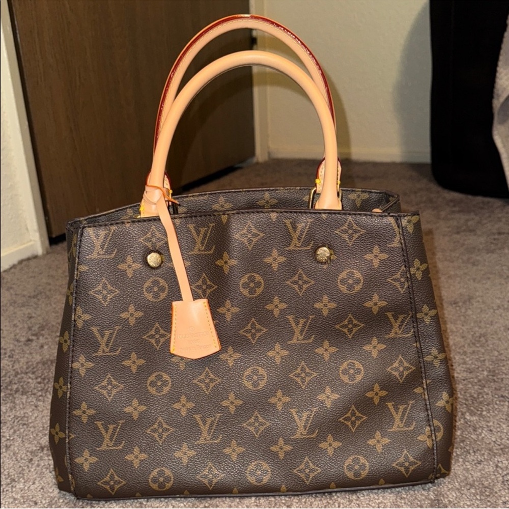 Brown Monogram Tote Bag